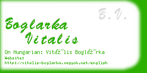 boglarka vitalis business card